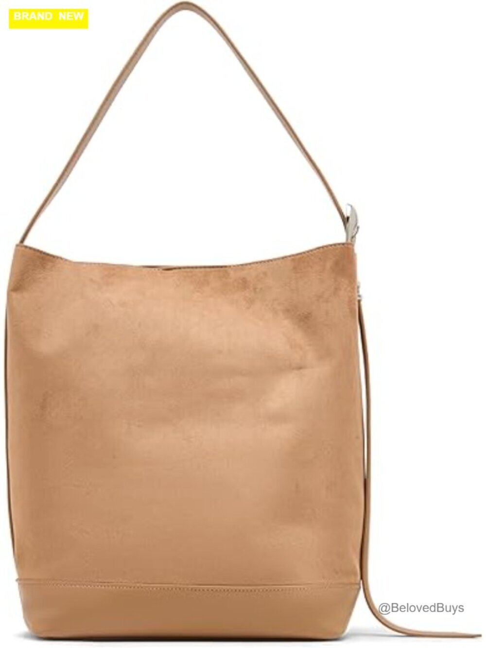 Faux Suede Bucket Hobo Bag with Magnetic Closure